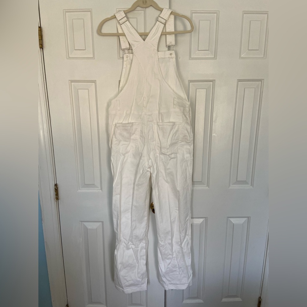 Unbranded White Denim Overalls Unisex Medium - Picture 4 of 8